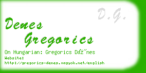 denes gregorics business card